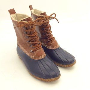 Sorel Harbour Rubber Lace Up Faux Fur Lined Boots